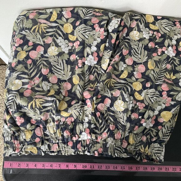 CJ Banks Womens Sz 2X Shorts Olive Green Floral Hawaiian Linen Blend Pull On - Picture 4 of 11